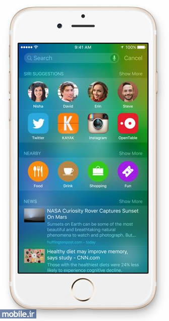 iOS 9 - آی&zwnj;او&zwnj;اس 9